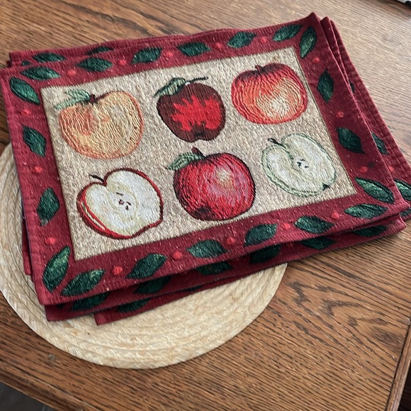 Vintage Tapestry Apple Prints  6pcs Table Cloth - Picture 5 of 6